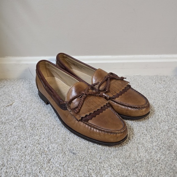Allen Edmonds Woodstock Tassel Loafers Mens 12 B Brown Leather Slip-On Dress USA - Picture 1 of 9